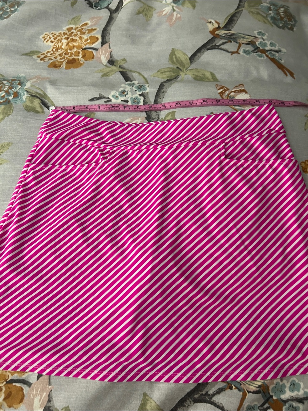Jude Connally Hot Pink and White Diagonal Stripe Skort